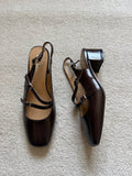 Slingback à talons double brides asymétriques