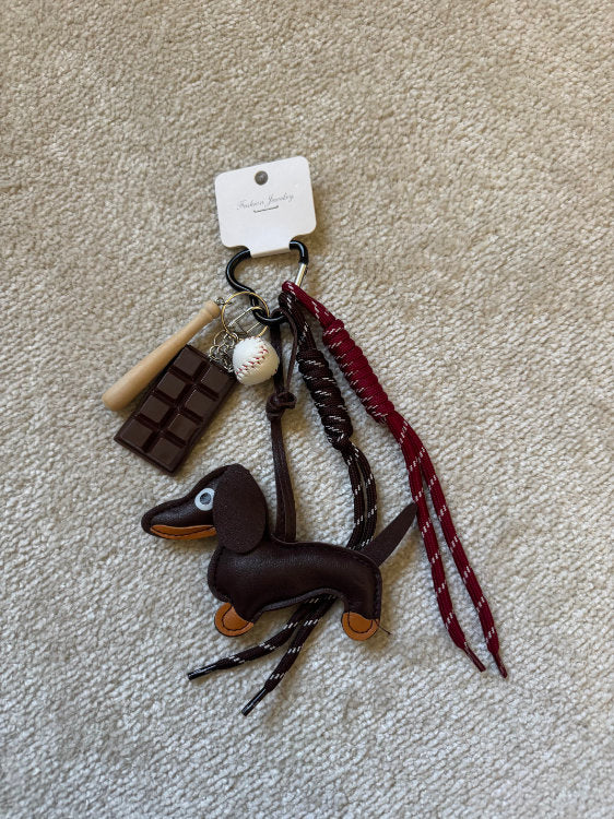 Dachshund dog keyring
