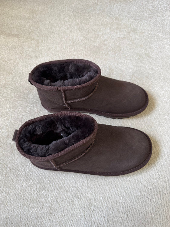 Bottines en cuir fourrées