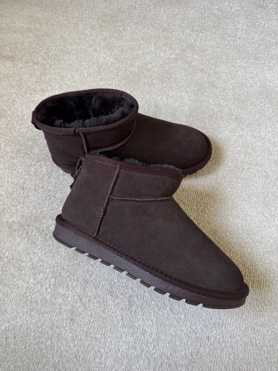 Bottines en cuir fourrées