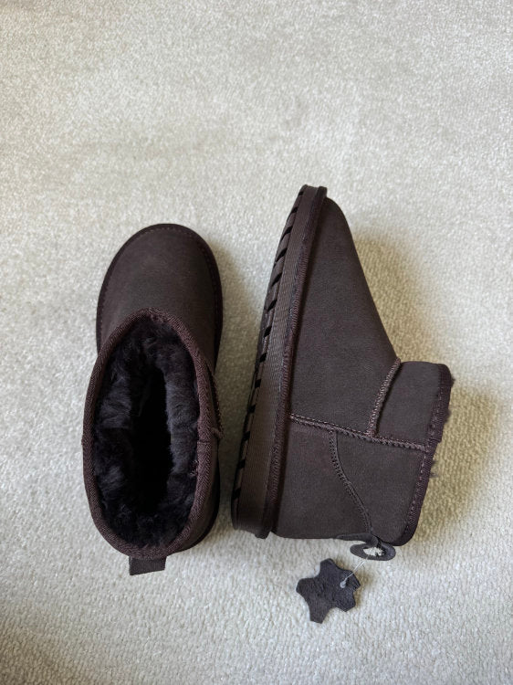 Bottines en cuir fourrées