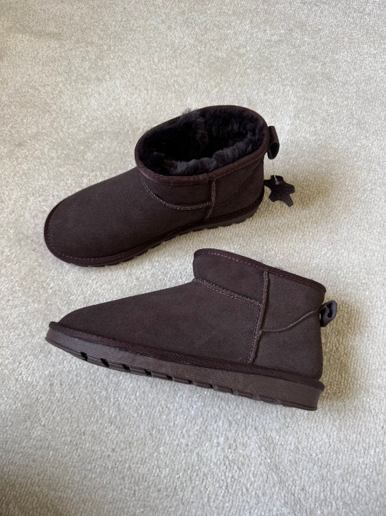 Bottines en cuir fourrées
