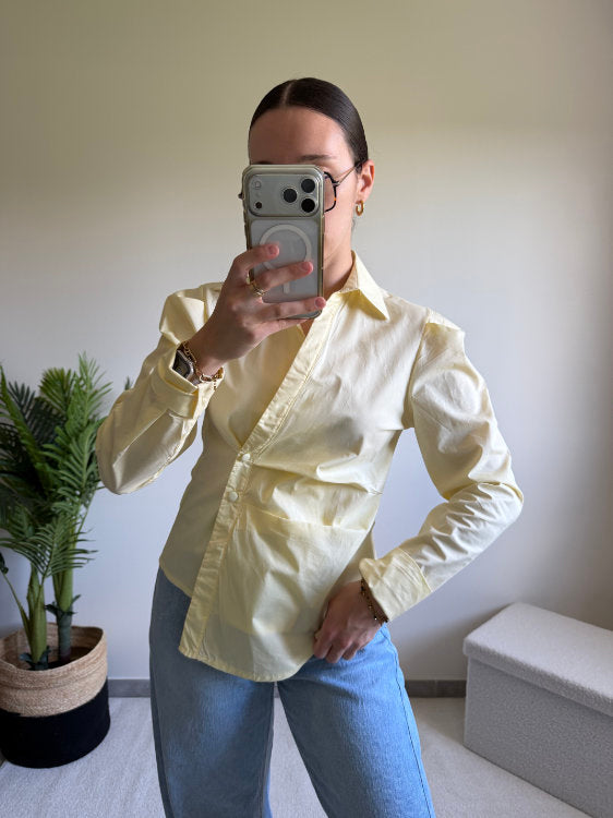 Chemise manches longues cintrée en coton
