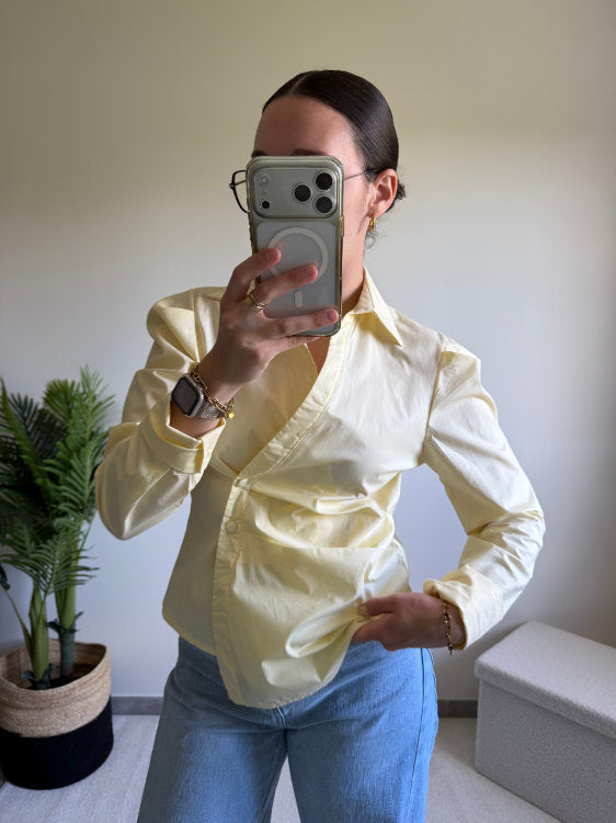 Chemise manches longues cintrée en coton