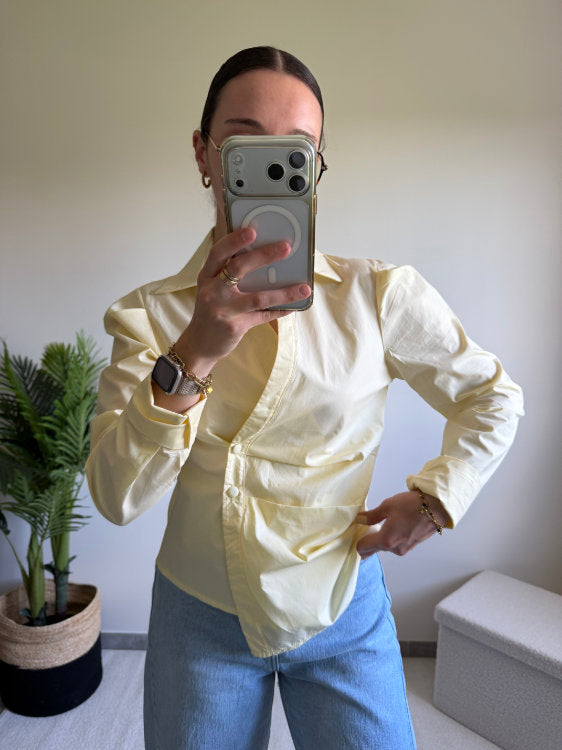 Chemise manches longues cintrée en coton