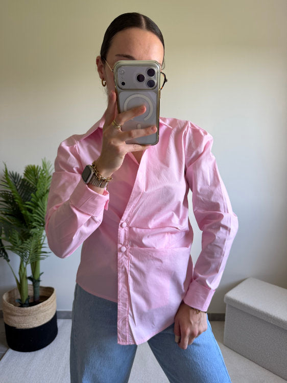 Chemise manches longues cintrée en coton