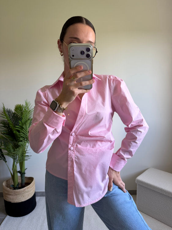 Chemise manches longues cintrée en coton