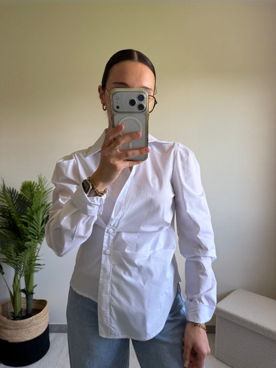 Chemise manches longues cintrée en coton