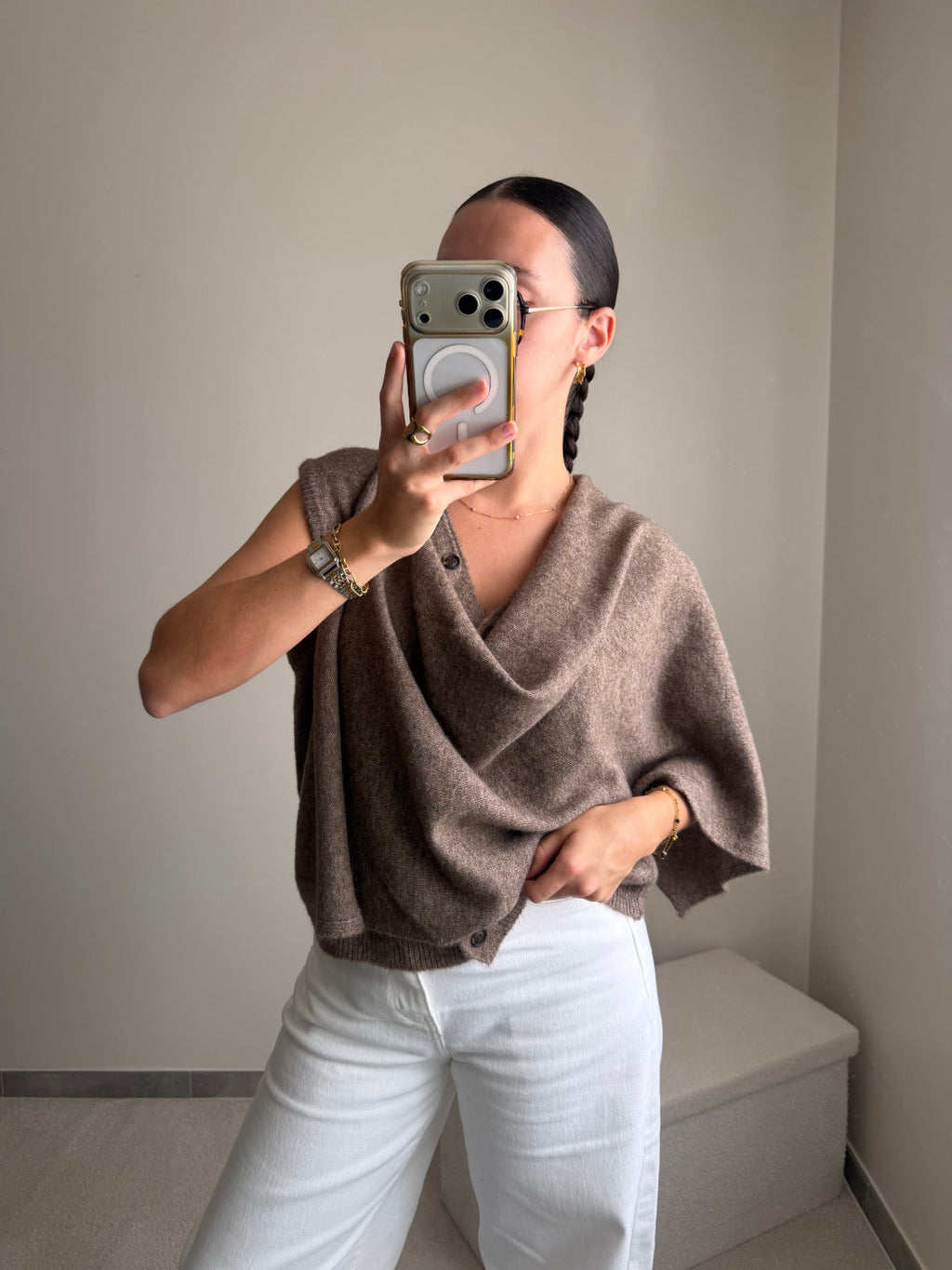 Pull cape marron Juliette