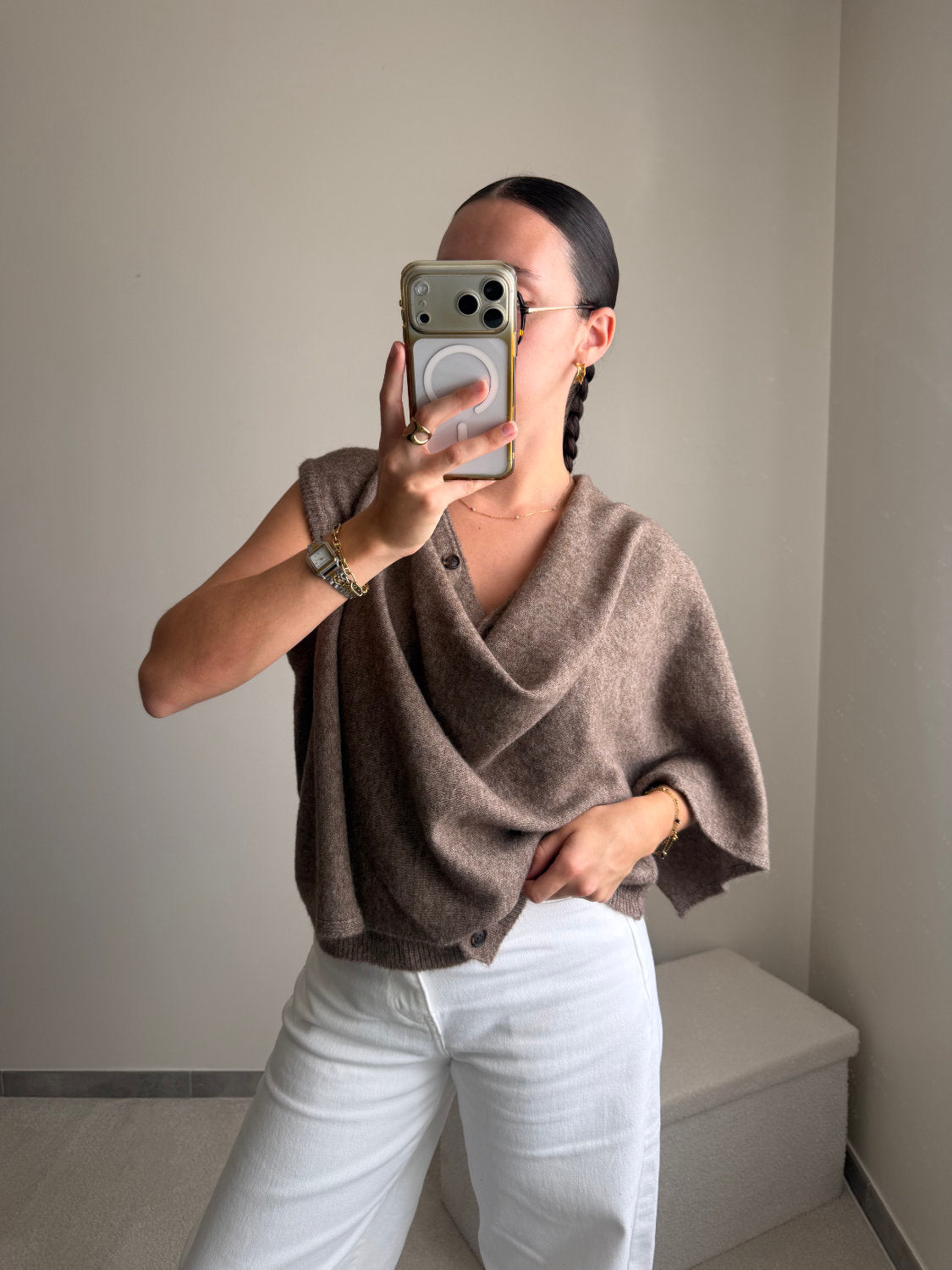 Pull cape marron Juliette