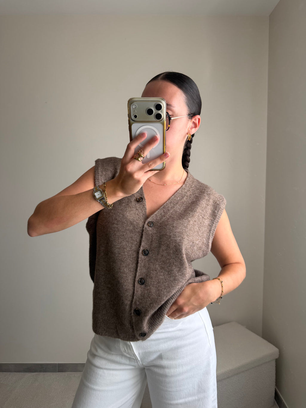 Pull cape marron Juliette