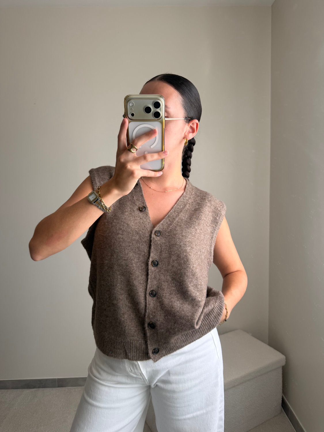 Pull cape marron Juliette