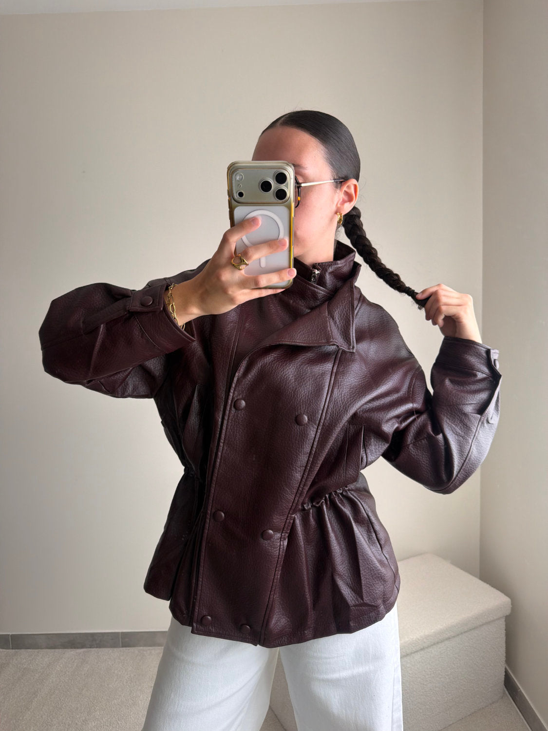 Veste bomber bordeaux Julie
