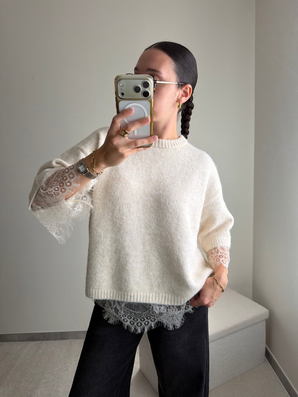 Pull avec dentelle Eva