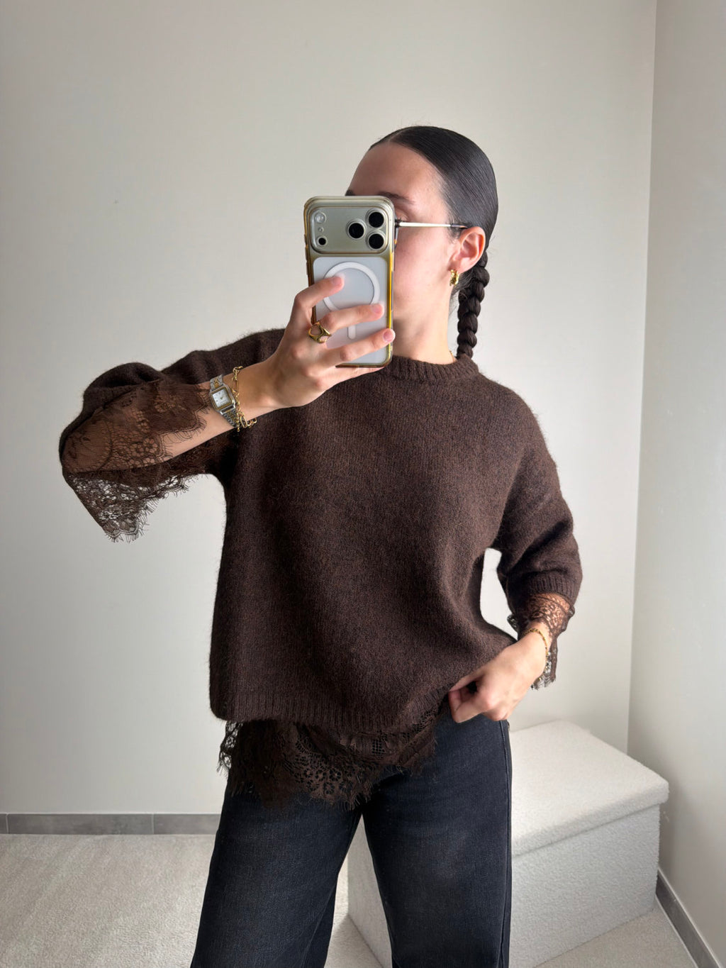 Pull avec dentelle Eva