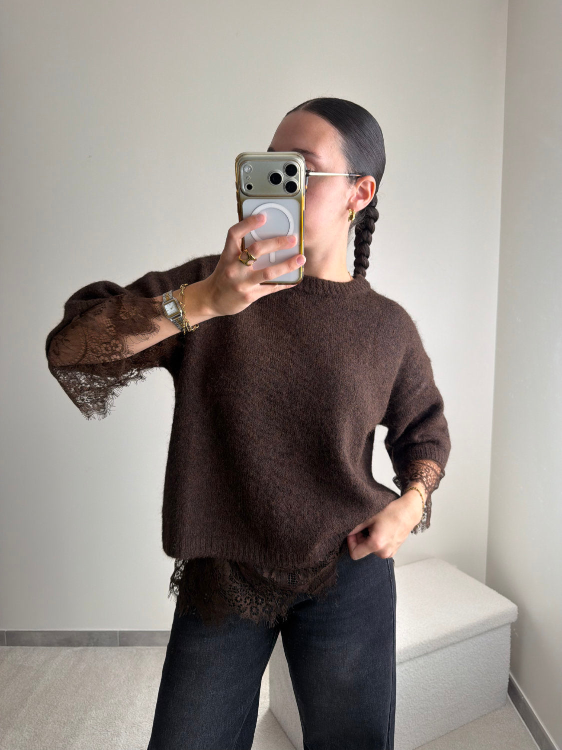 Pull avec dentelle Eva