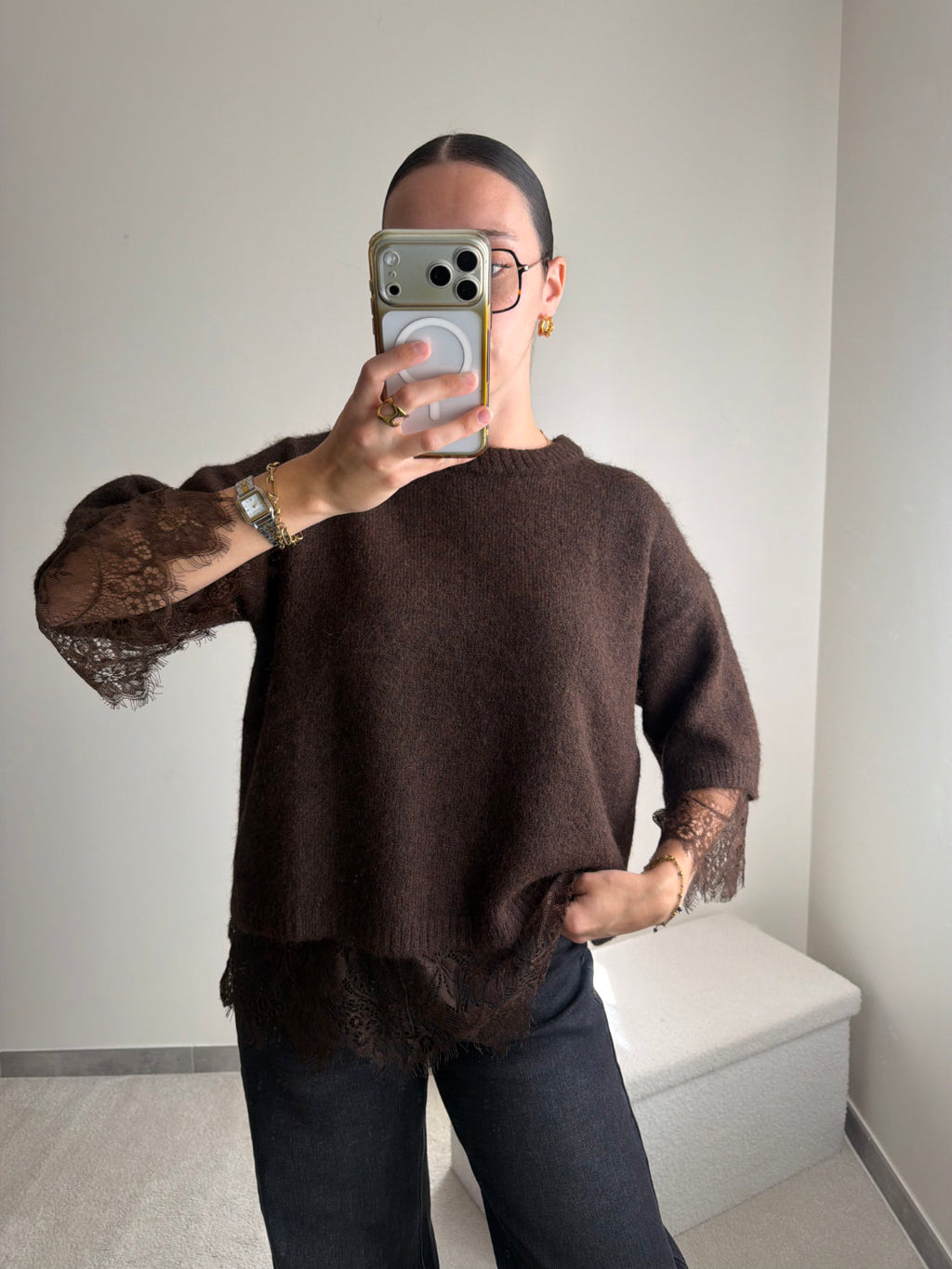 Pull avec dentelle Eva