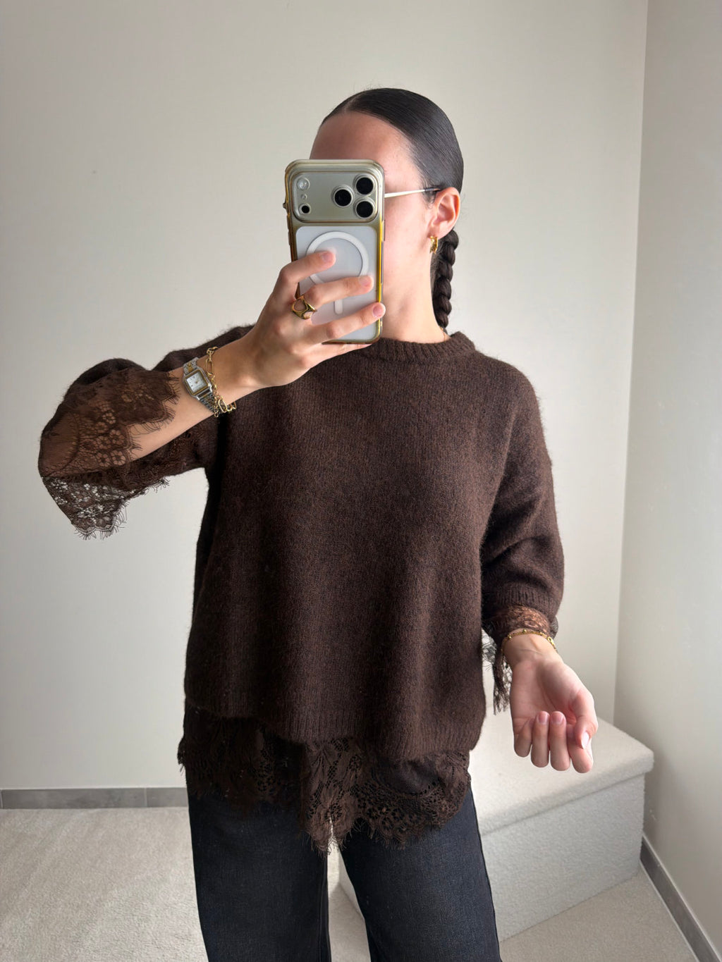 Pull avec dentelle Eva