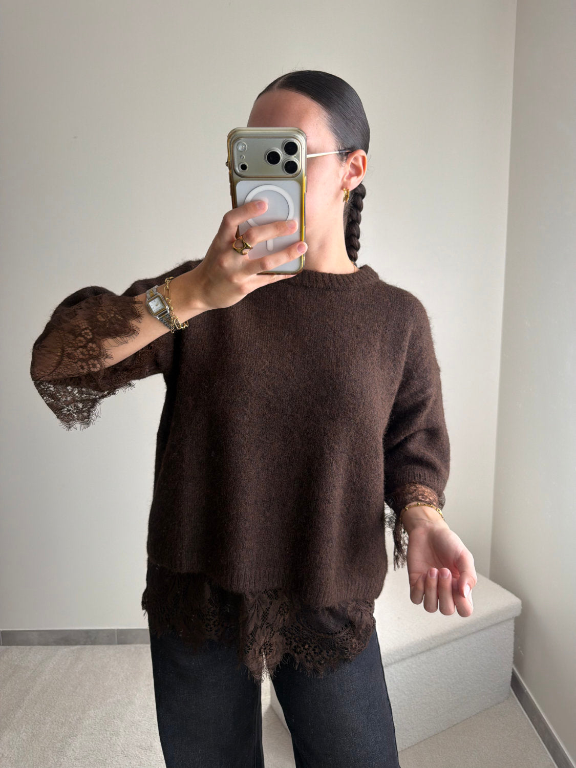 Pull avec dentelle Eva
