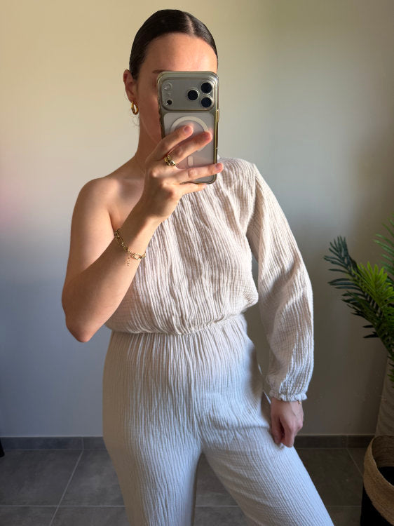 Combi pantalon en gaze de coton