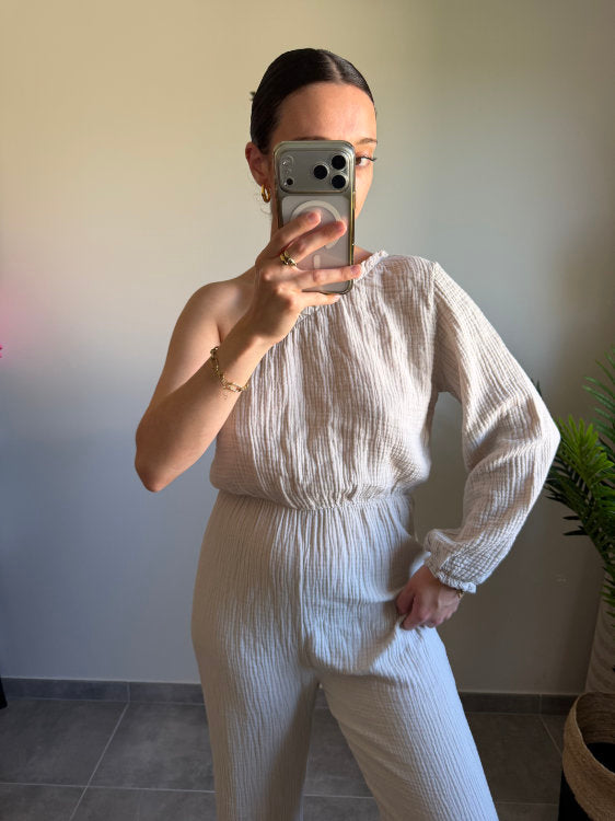 Combi pantalon en gaze de coton
