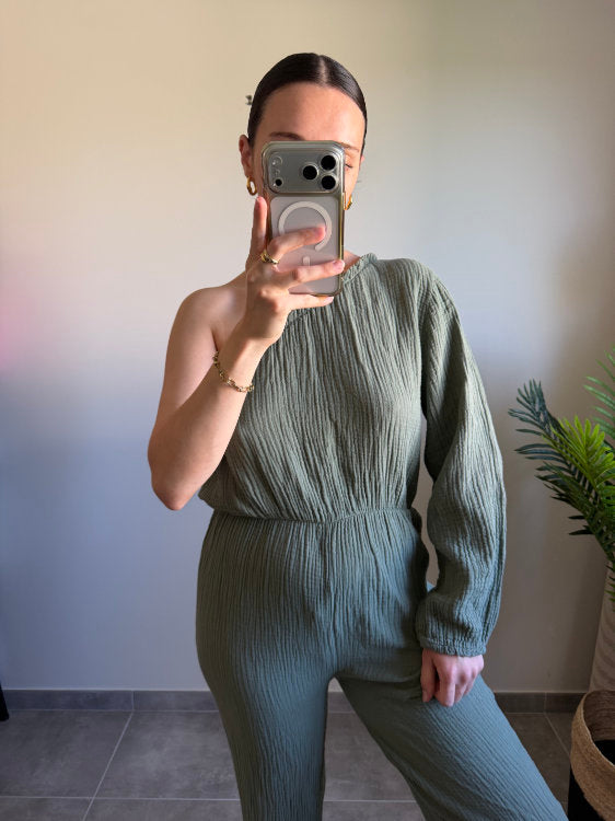 Combi pantalon en gaze de coton