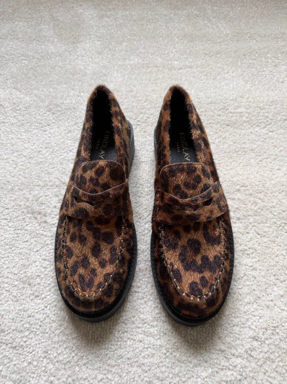 Mocassins imprimé léopard à plateforme
