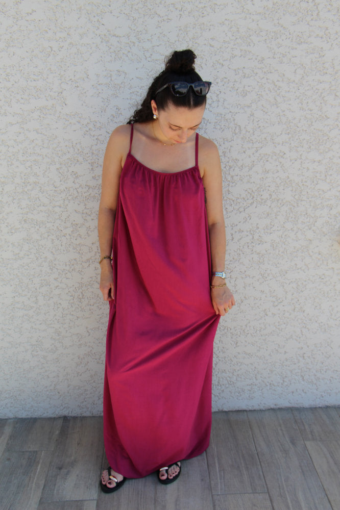 Robe longue à bretelles