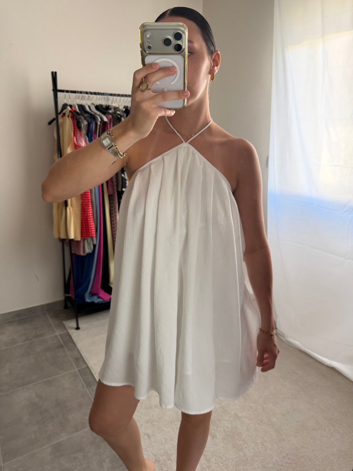 Robe courte dos croisé