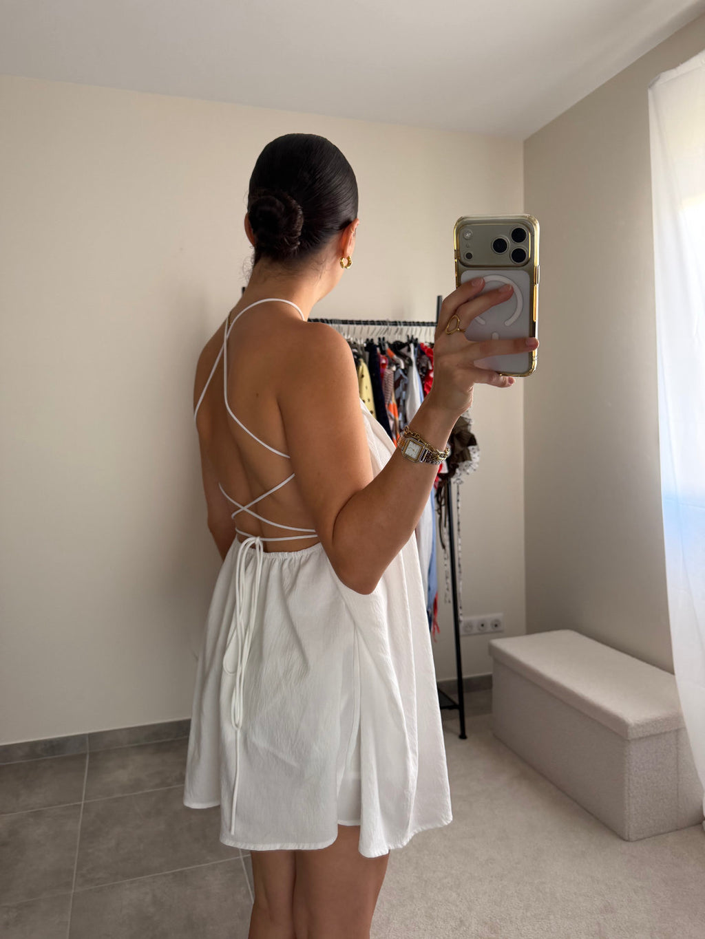 Robe courte dos croisé