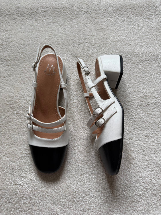 Slingback à talons avec 2 brides