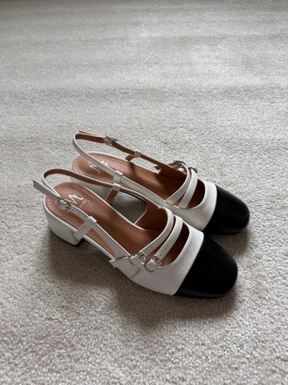 Slingback à talons avec 2 brides