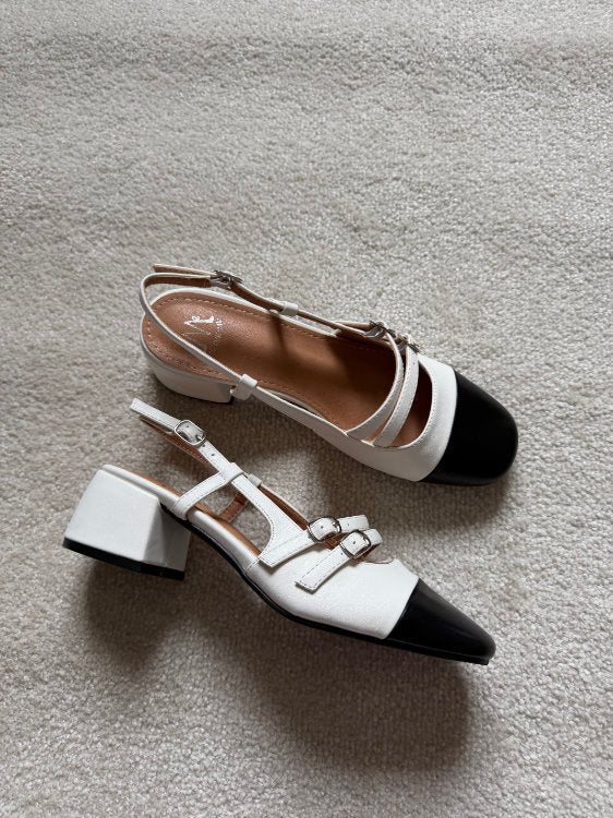 Slingback à talons avec 2 brides