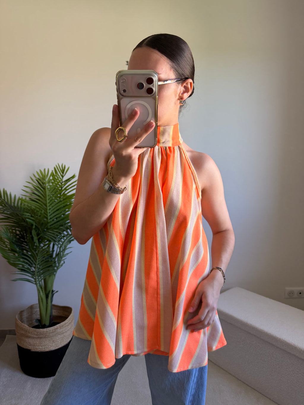 Blouse sans manches fluide