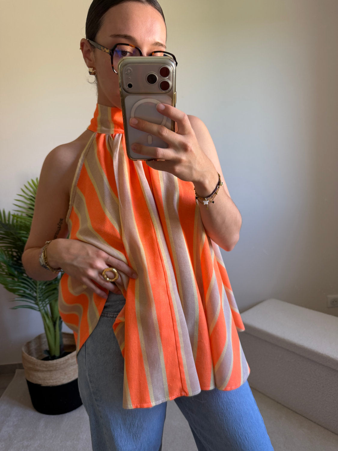Blouse sans manches fluide