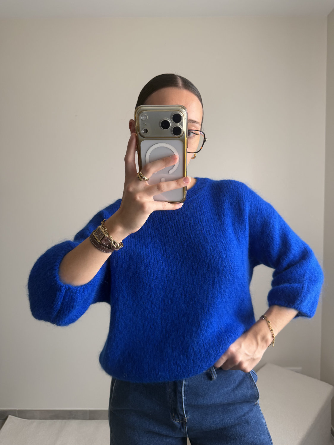 Pull manches courtes en mohair Zélie