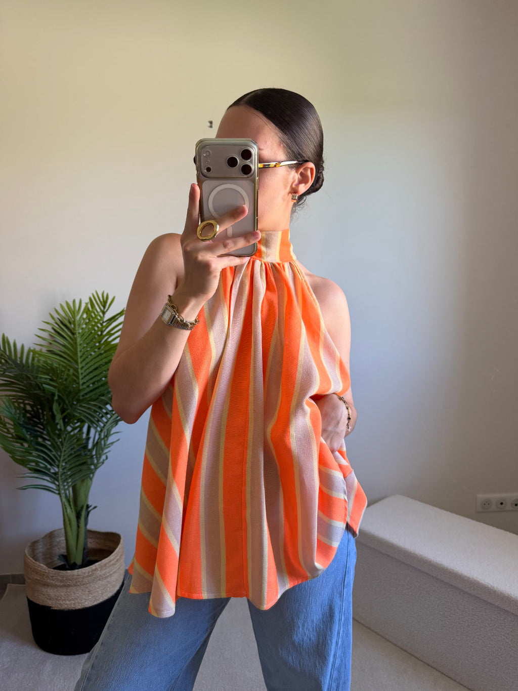 Blouse sans manches fluide