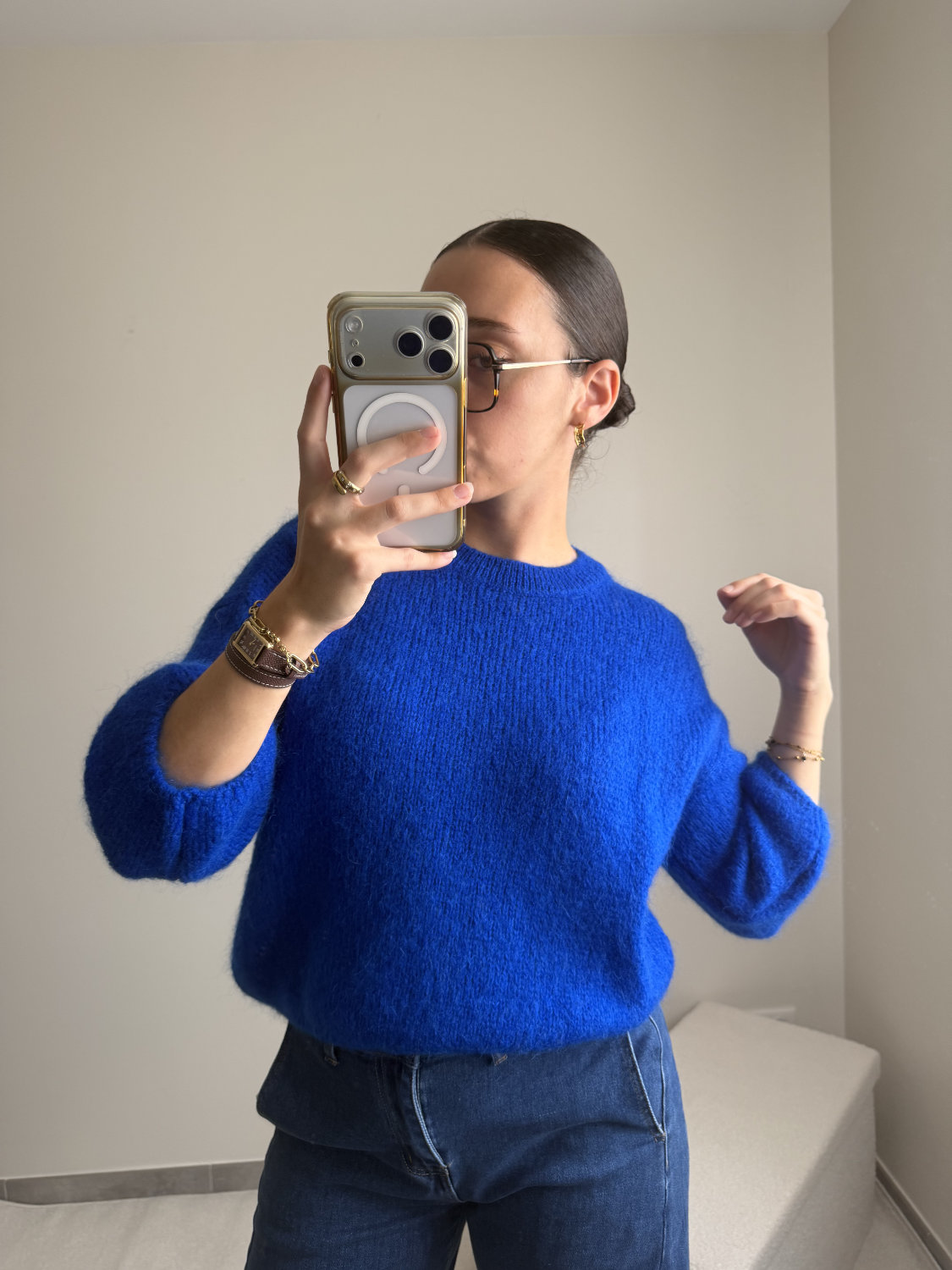 Pull manches courtes en mohair Zélie