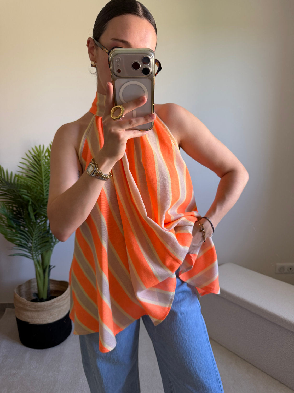 Blouse sans manches fluide
