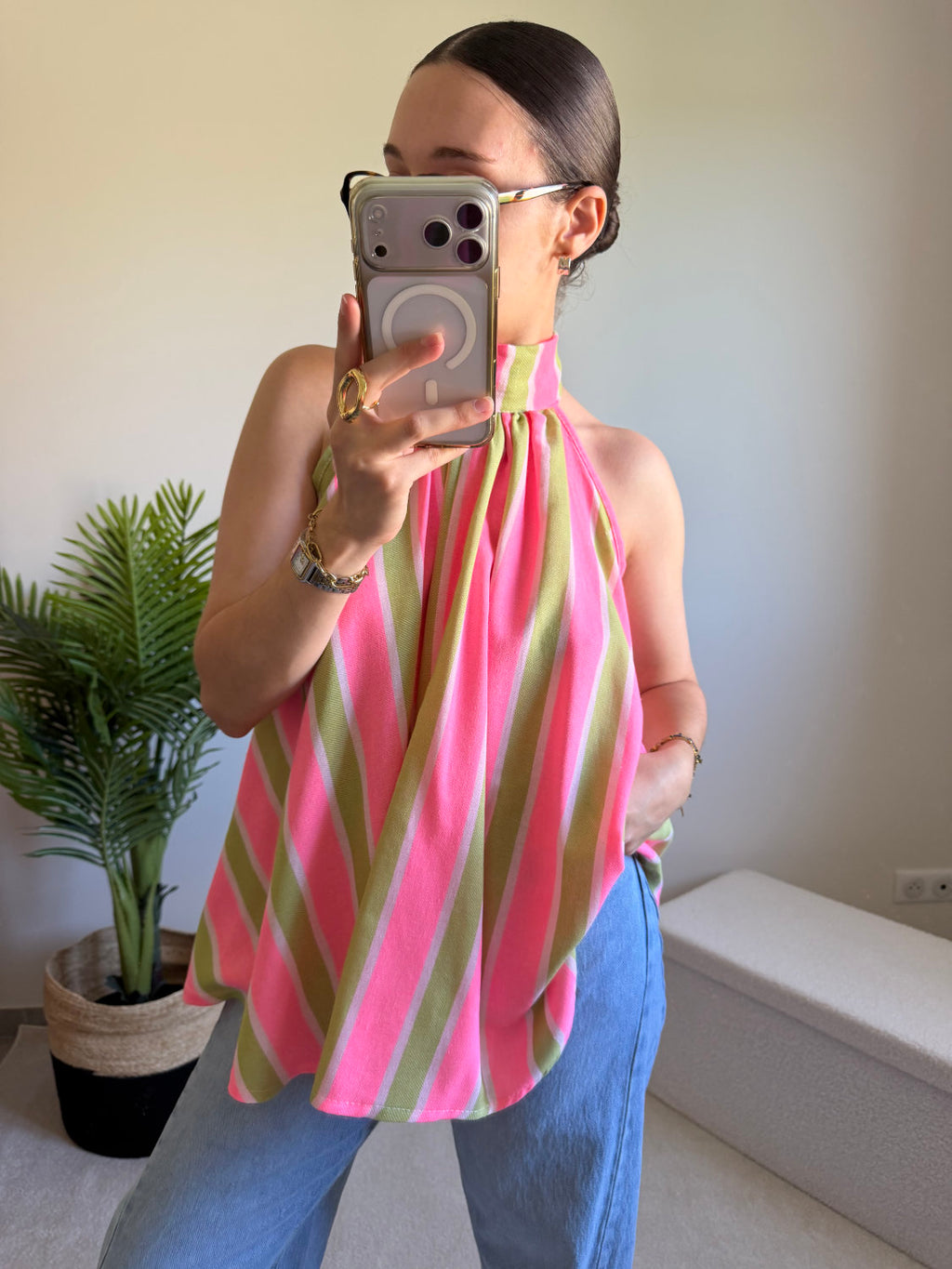 Blouse sans manches fluide