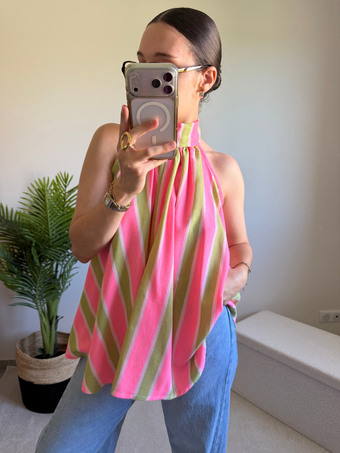 Blouse sans manches fluide