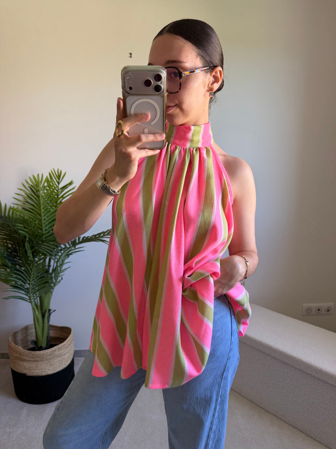 Blouse sans manches fluide