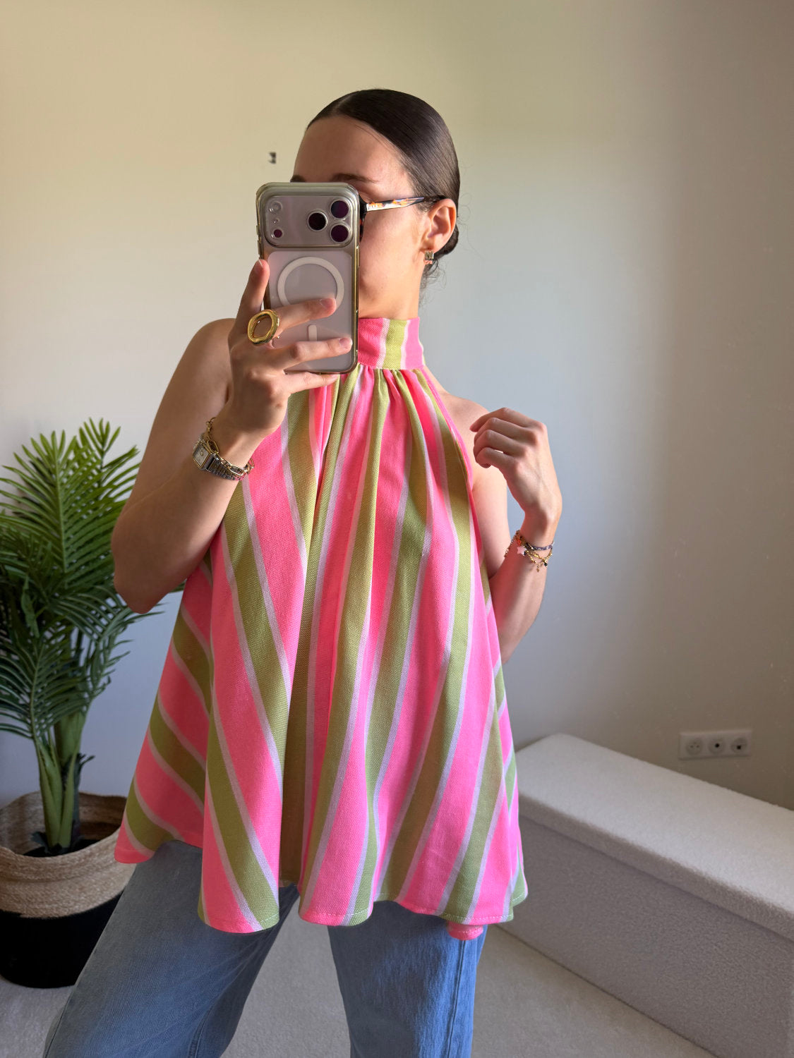 Blouse sans manches fluide