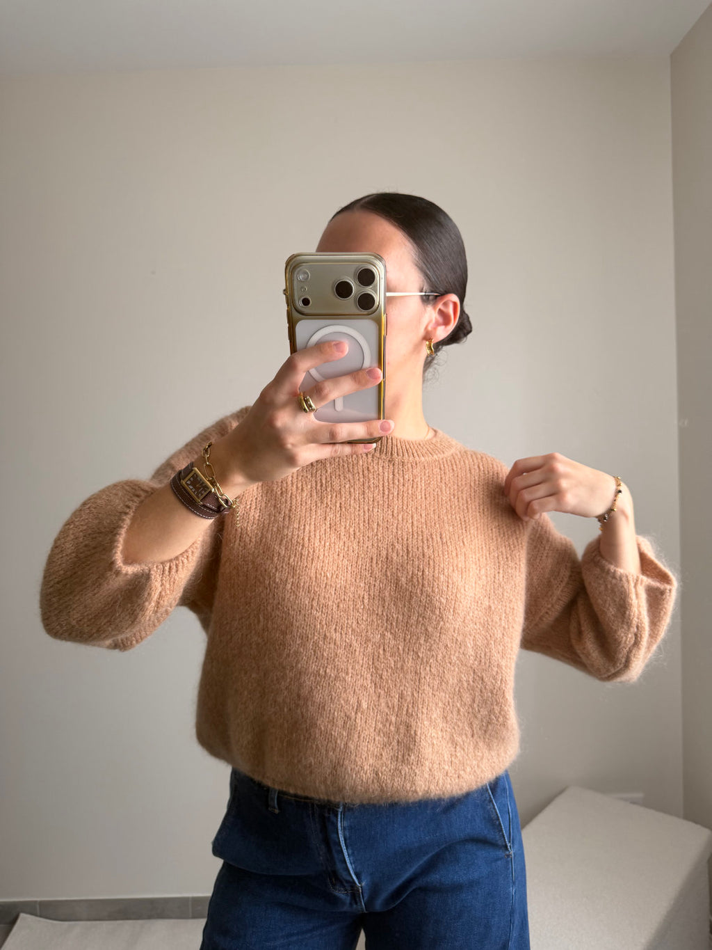 Pull manches courtes en mohair Zélie