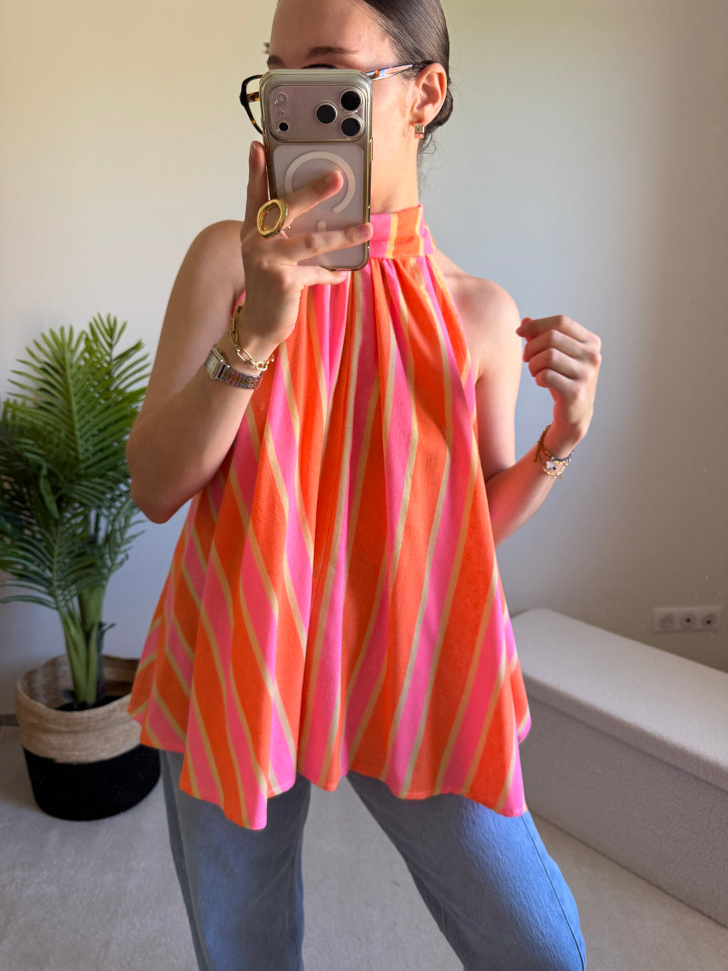 Blouse sans manches fluide