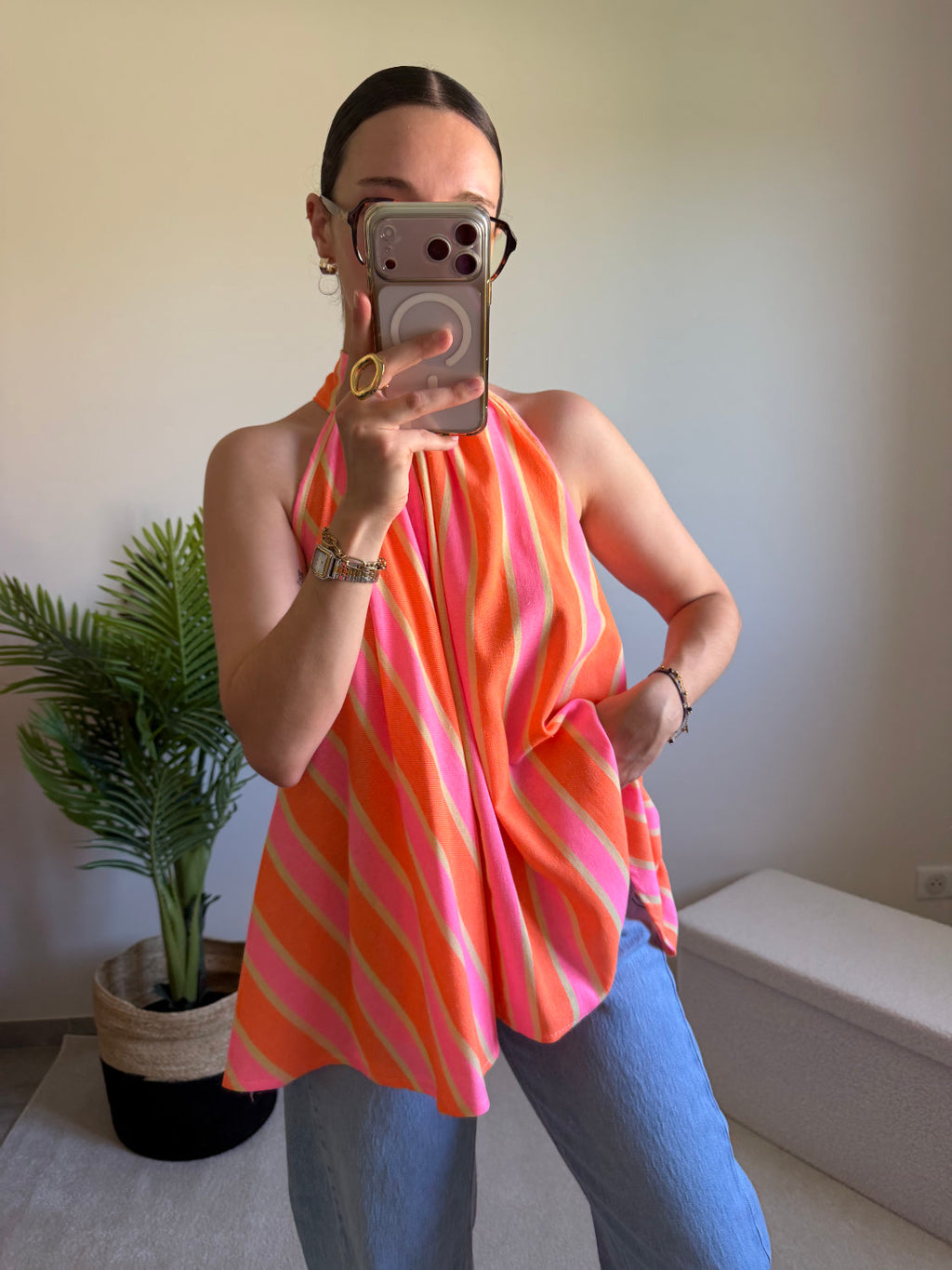Blouse sans manches fluide