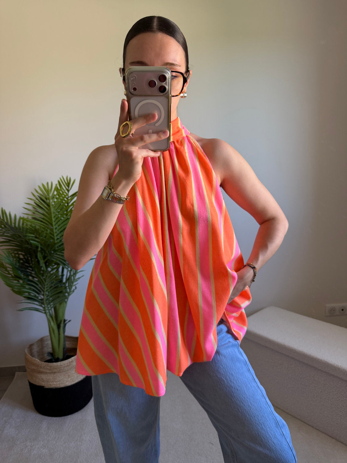 Blouse sans manches fluide
