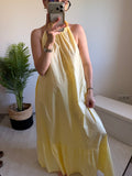 Robe longue en coton dos nu