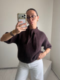 Pull manches courtes en mohair Lila
