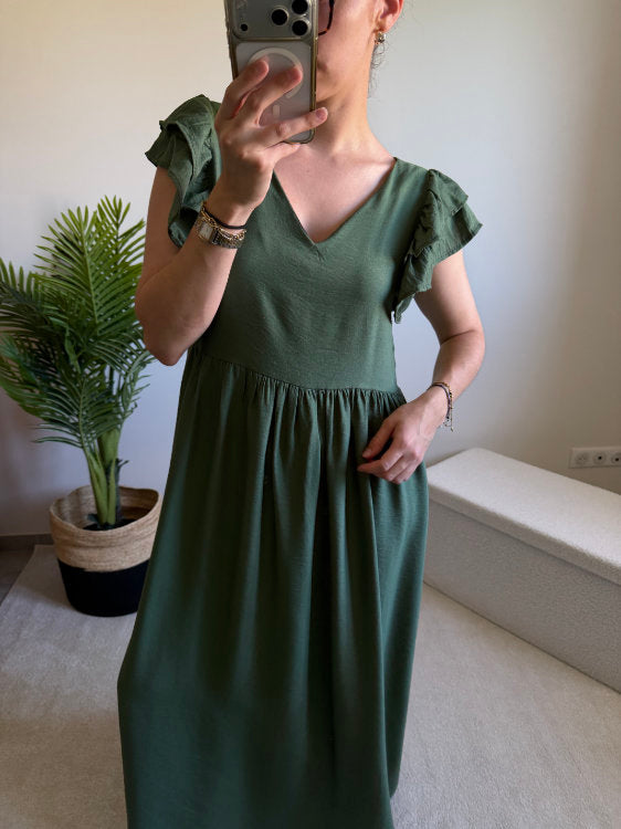 Robe longue boutonnée dans le dos